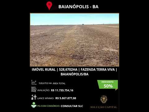 IMÓVEL RURAL | 528,6702HA | FAZENDA TERRA VIVA | BAIANÓPOLIS/BA
