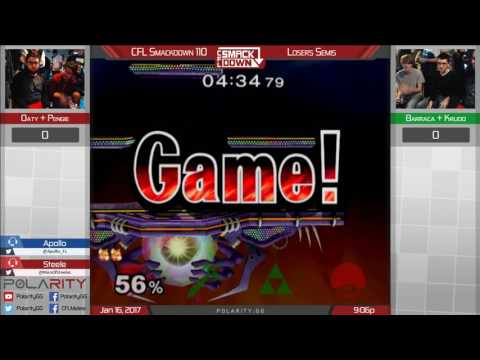 CFL Smackdown 110 Melee - Oaty + Pengie vs Barraca + Krudo - Doubles Losers Semis