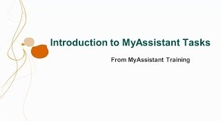 Introduction to Tasks in MyAssistant