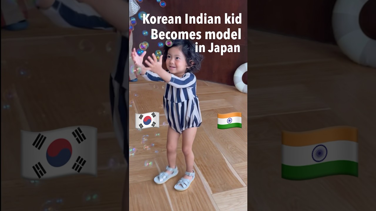Korean Indian Kid Becomes Model In Japan🇯🇵 Pico raja 👍🏻 #modeling #internationalcouple #혼혈아기