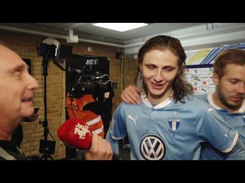 Pawel Cibicki och Anton Tinnerholm efter HBK - MFF