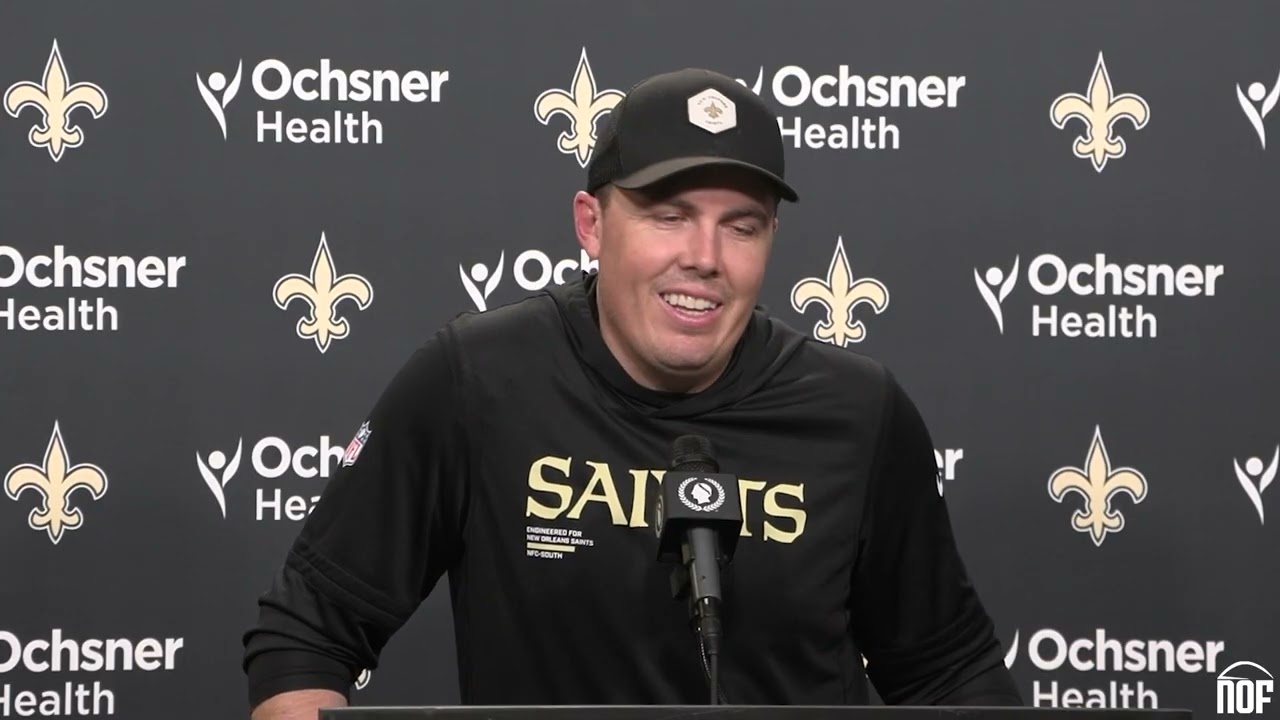 Saints HC Kellen Moore on Titans' QB Cam Ward, veteran leadership, LT Kelvin Banks, play sequencing