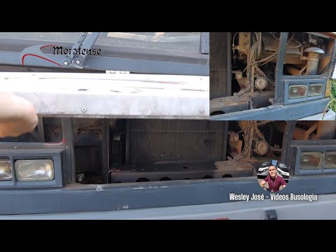 Visão frontal do motor do MB OF-1318 do CAIO Vitória da Moratense Carro 40