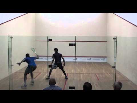 Mahesh Mangaonkar vs Vijay Kumar, only game 3 avlbl, Open semis, Bangalore Masters squash 2016.ng