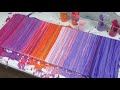 Ribbon Pour Sunset in Pinks, Purples & Gold, 30x80cm canvas, acrylic paint pour, abstract fluid art