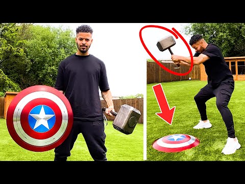 THOR'S HAMMER VS CAPTAIN AMERICA'S SHIELD | WHAT IS STRONGER? *EXPERIMENT* 👀 #Shorts