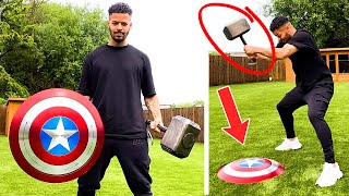 Download lagu THOR'S HAMMER VS CAPTAIN AMERICA'S SHIELD | WHAT IS STRONGER? *EXPERIMENT* 👀 #Shorts mp3