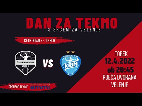 ČETRTFINALE - 2021/22: ENOTNE 1. DRL - ŽENSKE: ŽRK VELENJE : RK KRIM MERCATOR