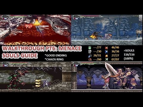 Castlevania Dawn of Sorrow: NDS Hard mode: Menace (No Damage p6), Good Ending/ All Souls, Chaos Ring