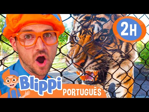 Blippi Visita um Zoológico | 2 HORAS DO BLIPPI! | Vídeos de Animais para Crianças em Português