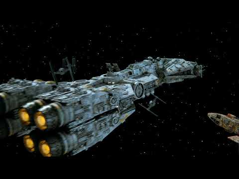 TIEs Strafing a Corellian Frigate WIP#2