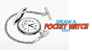 How To Draw A Pocket Watch Real easy / Line art drawing Tutorial.