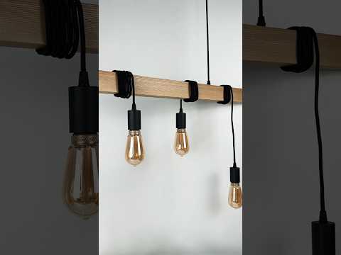 Люстра у скандинавському стилі SkandyWood 1.0-4 з дерев'яною балкою з ясеня на 4 лампи чорна (без ламп)