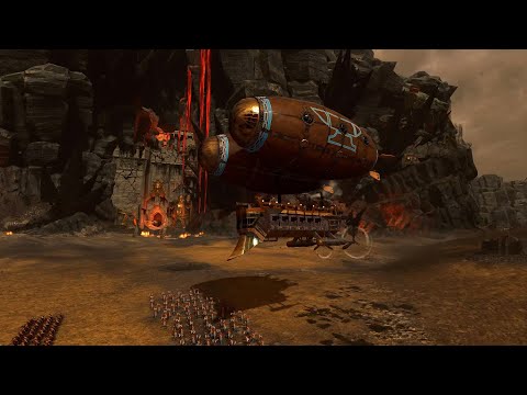 Thunderbarge dwarfs vs greenskins warhammer 2 cinematic battle