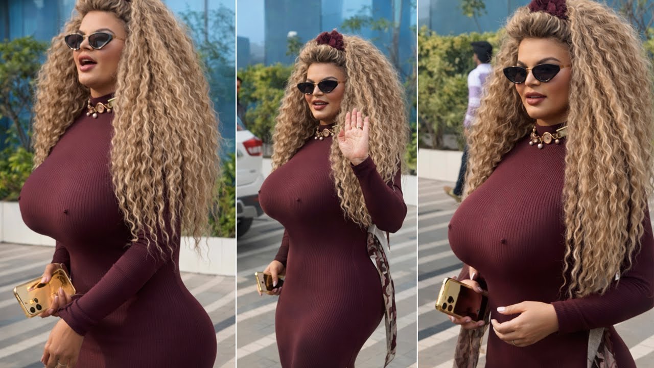 Rakhi Sawant, In Nipple Baring Dress