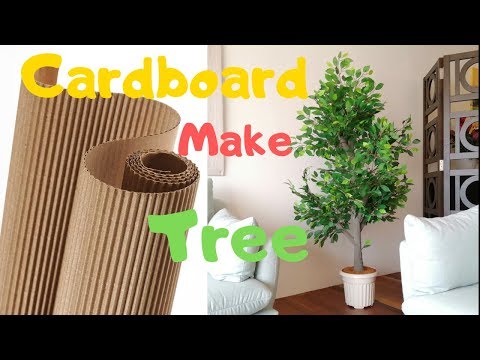 How to make Indoor Plant Tree | DIY Artificial tree with cardboard