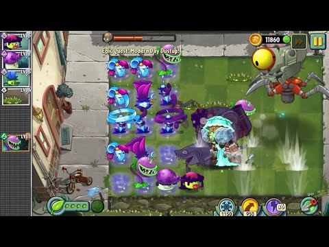 Plants vs Zombies 2 Epic Quest Modern Day Dustup Level 1-8