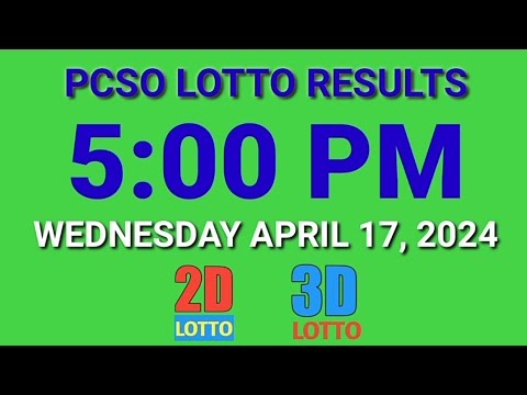 5pm Lotto Results Today April 17, 2024 Wednesday ez2 swertres 2d 3d pcso