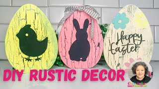 DIY Rustic Decor with CRICUT Stencils and Crackle Paint -THREE WAYS!