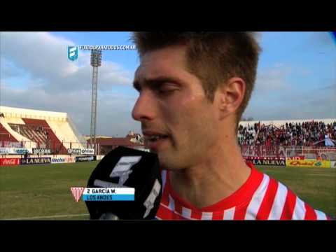 García: "Estuvimos bien parados". Los Andes 0 - Santamarina 0. Fecha 23. B Nacional 2015. FPT.