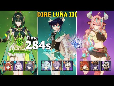 C2 Nefer & C2 Venti & C0 Varesa - Stygian Onslaught Dire Luna III Genshin Impact