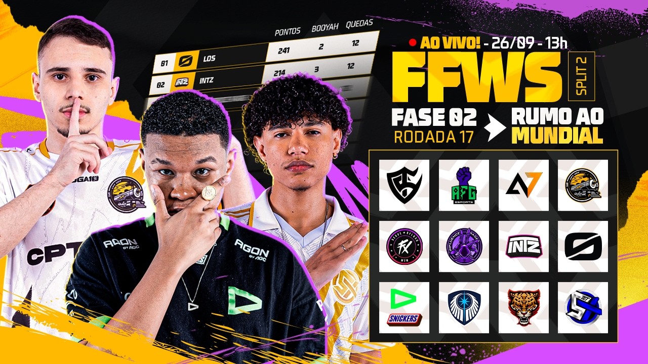 🔴 FREE FIRE AO VIVO: FFWS BRASIL SPLIT 2 - FASE RUMO AO MUNDIAL | RODADA 17