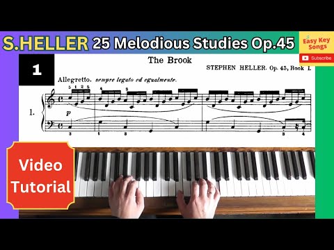 S.Heller - 25 Melodious Studies Op.45. No.1 Piano Tutorial with score