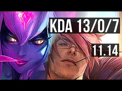 EVELYNN vs SETT (JUNGLE) | 13/0/7, Legendary, 400+ games | EUW Master | v11.14