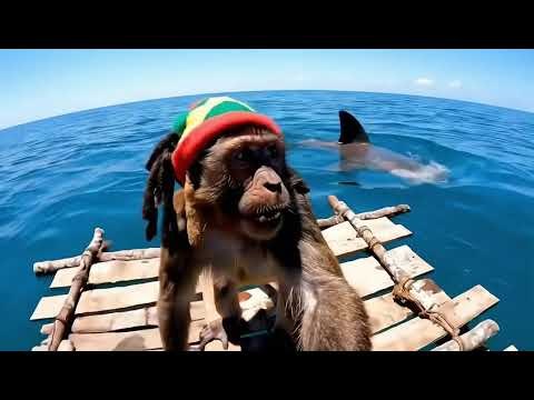 Rasta monkey chilling on da beach 🏝️