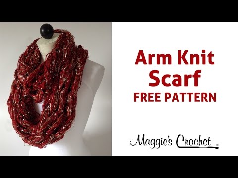 Arm Knit Cowl Scarf with Enchant, City Life, & Ever Soft Yarn - Right Handed