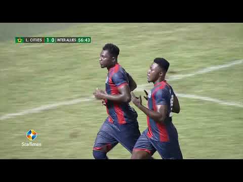 LEGON CITIES 1-0 INTER ALLIES: CEPHAS DOKU'S DEFT HEADER AS HE SCORES HIS FIRST GOAL OF THE SEASON .