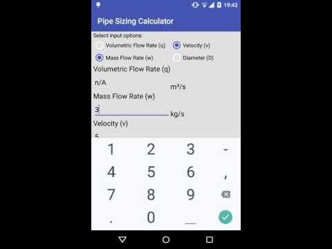 Pipe Sizing Calculator Video