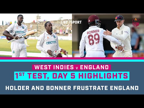 West Indies v England | Hosts dig in to secure draw in Antigua | First Test Highlights