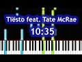 Tiësto - 10:35 (feat.  Tate McRae) Piano Tutorial