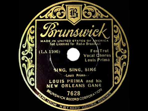 1st RECORDING OF: Sing, Sing, Sing - Louis Prima (1936 version--Louis Prima, vocal)