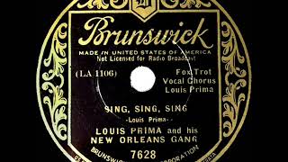 1st RECORDING OF: Sing, Sing, Sing - Louis Prima (1936 version--Louis Prima, vocal)