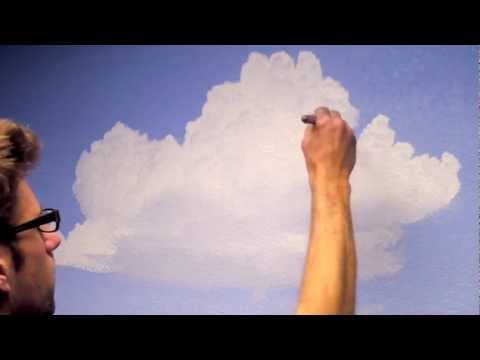 Cloud mural painting demo video thumbnail