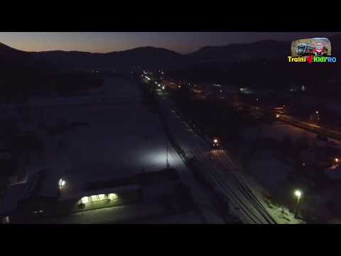 🚆[🅳🆁🅾🅽🅴]🚂 Cʜᴀsɪɴɢ TRAINS ᴡɪᴛʜ ᴀ DRONE ɪɴ ᴀ SNOWY NIGHT (Vᴏʟ.45)