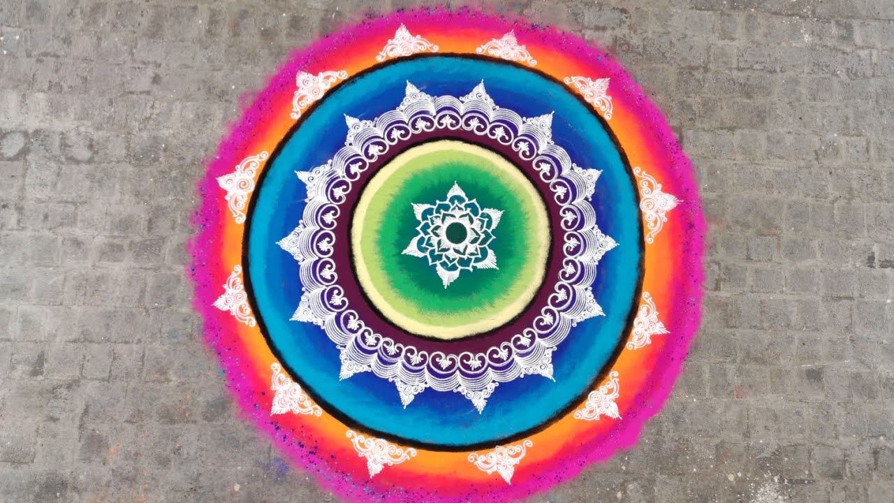 Mandala rangoli design colorful and creative by ganesh vedpathak