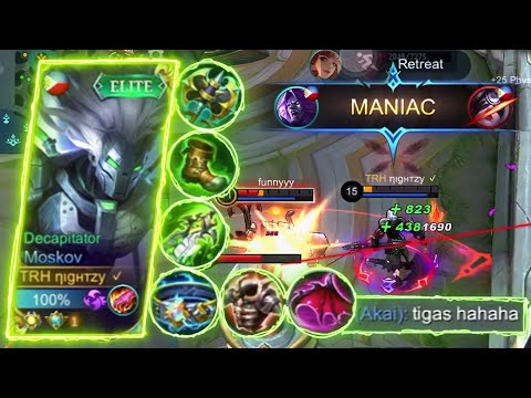 MOSKOV TANK BUILD 16 KILLS!!! 1V5 MANIAC GAMEPLAY! THIS BUILD IS SO BROKEN! - MLBB