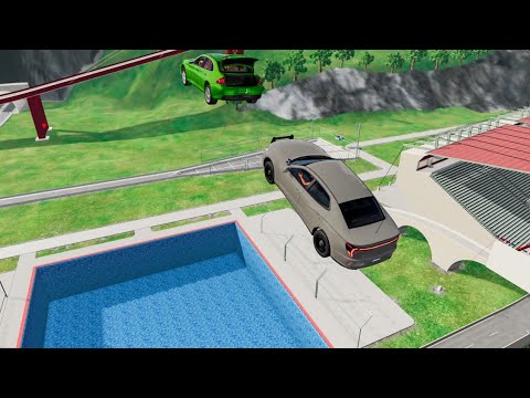Car Jump Arena  Pool Diving Cars - BeamNG.Drive #1