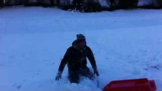 preview picture of video 'Luke sledging on Terrace, Ashburton Devon December 2010'