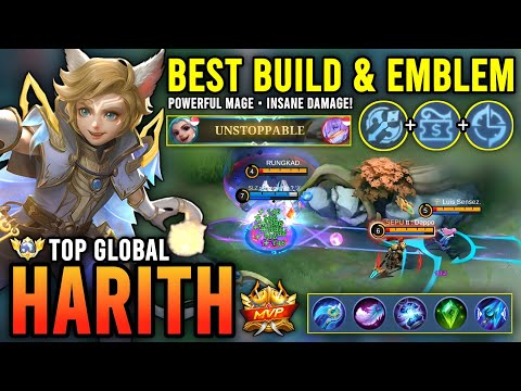 POWERFUL MAGE!! HARITH BEST BUILD & EMBLEM 2023 | TOP GLOBAL HARITH GAMEPLAY - MOBILE LEGENDS
