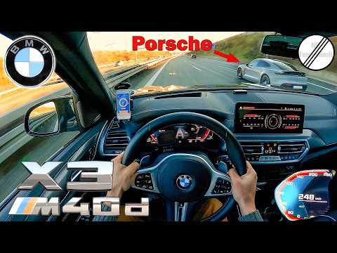 2024 BMW X3 M40d G01 Top Speed German Autobahn POV