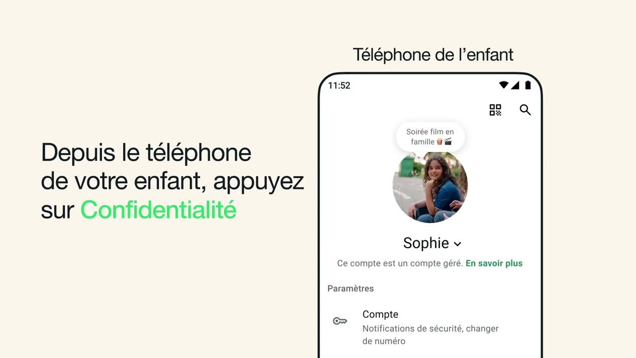 Configurer et surveiller le contrôle parental pour les comptes gérés par un parent | WhatsApp