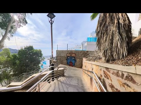 The stairs down to Puerto Rico beach. (Time shift 14X)