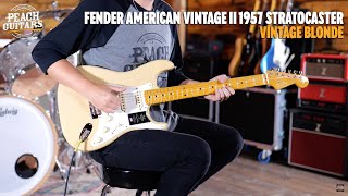 Video thumbnail for No Talking...Just Tones | Fender American Vintage II 1957 Stratocaster | Vintage Blonde by Peach Guitars