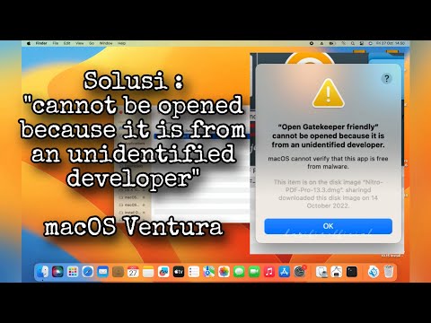 Cara mengatasi “cannot be opened because it is from an unidentified developer” MacOS Ventura