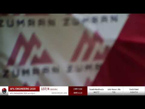 Live Cricket Match | ZUMRAN 2020 vs AFIL ENGINEERIG 2020 | 31-Oct-20 07:54 pm 20 overs | ZUMRAN T-20