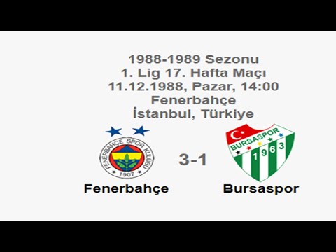 Fenerbahçe 3-1 Bursaspor 11.12.1988 - 1988-1989 Turkish 1st League Matchday 17 (FB's Goals) (Ver. 2)